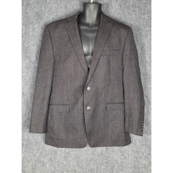 Chaps Mens Gray 100% Wool Blazer Jacket Sport Coat Size 44 L Classic Menswear - Picture 1 of 12